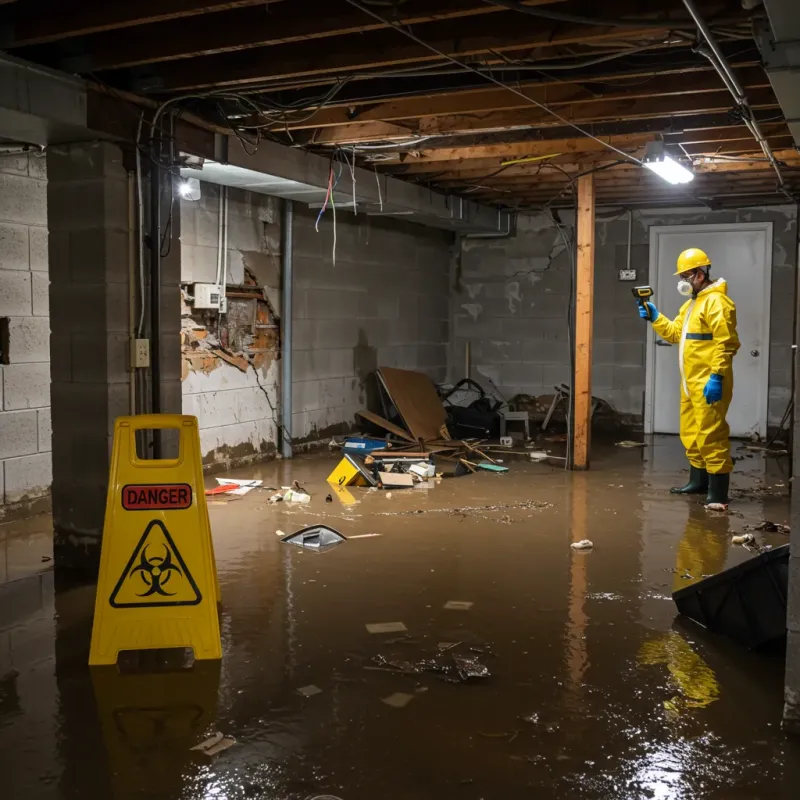 Flooded Basement Electrical Hazard in Mulberry, IN Property